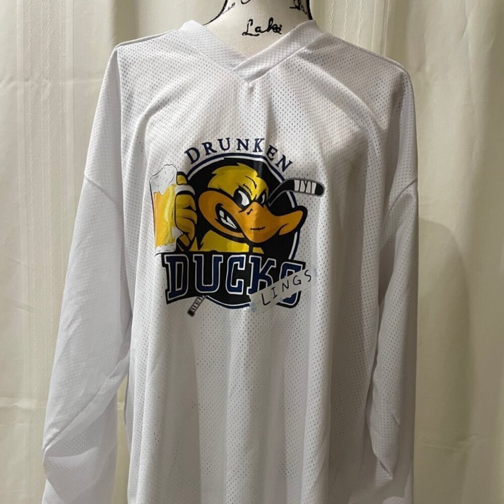 Hockey Jersey Drunker Ducks Size‎ Xlarge Funny Fans Game Tailgate Playful